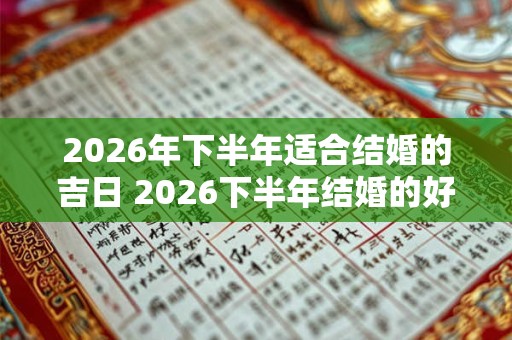 2026年下半年适合结婚的吉日 2026下半年结婚的好日子