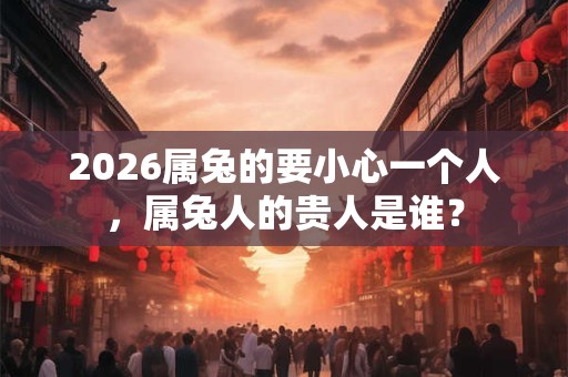 2026属兔的要小心一个人,属兔人的贵人是谁? 2026属兔的要小心一个人,属兔人的贵人是谁?