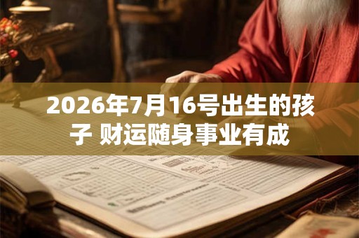 2026年7月16号出生的孩子 财运随身事业有成
