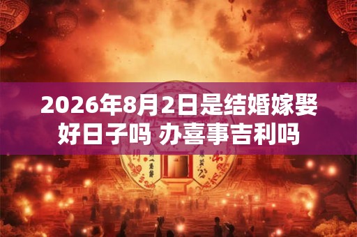 2026年8月2日是结婚嫁娶好日子吗 办喜事吉利吗