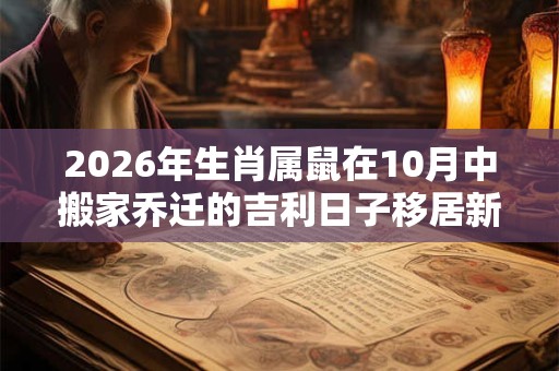 2026年生肖属鼠在10月中搬家乔迁的吉利日子移居新住处好吗 2026年生肖属鼠在10月中搬家乔迁的吉利日子移居新住处好吗