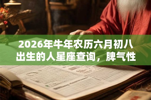 2026年牛年农历六月初八出生的人星座查询,脾气性格有什么特征? 2026年牛年农历六月初八出生的人星座查询,脾气性格有什么特征?