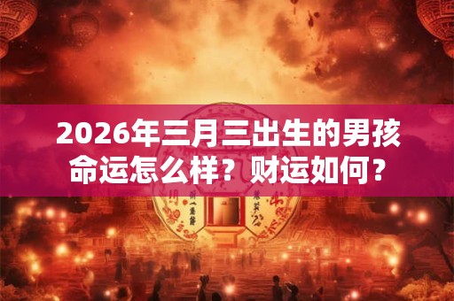 2026年三月三出生的男孩命运怎么样？财运如何？