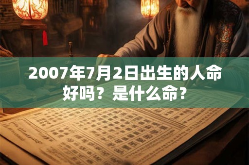 2007年7月2日出生的人命好吗？是什么命？