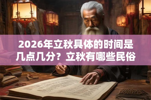 2026年立秋具体的时间是几点几分？立秋有哪些民俗？