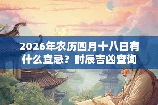2026年农历四月十八日有什么宜忌?时辰吉凶查询 2026年农历四月十八日有什么宜忌?时辰吉凶查询