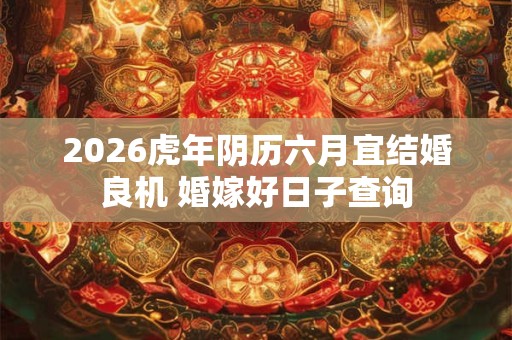 2026虎年阴历六月宜结婚良机 婚嫁好日子查询