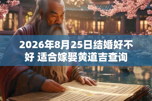 2026年8月25日结婚好不好 适合嫁娶黄道吉查询