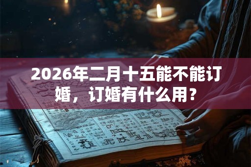 2026年二月十五能不能订婚，订婚有什么用？