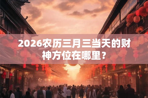 2026农历三月三当天的财神方位在哪里？