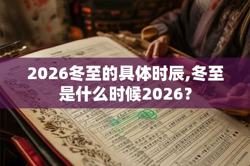2026冬至的具体时辰,冬至是什么时候2026? 2026冬至的具体时辰,冬至是什么时候2026?