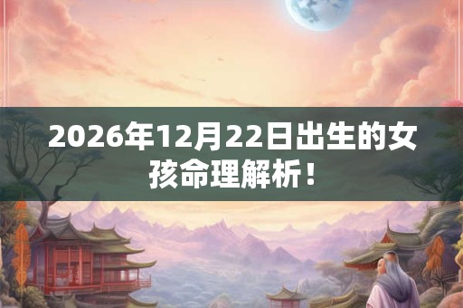 2026年12月22日出生的女孩命理解析！