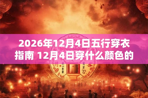 2026年12月4日五行穿衣指南 12月4日穿什么颜色的衣服 2026年12月4日五行穿衣指南 12月4日穿什么颜色的衣服
