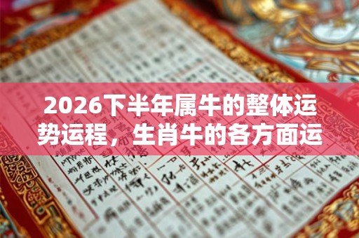 2026下半年属牛的整体运势运程,生肖牛的各方面运势详解 2026下半年属牛的整体运势运程,生肖牛的各方面运势详解