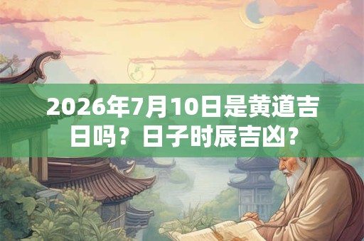 2026年7月10日是黄道吉日吗?日子时辰吉凶? 2026年7月10日是黄道吉日吗?日子时辰吉凶?