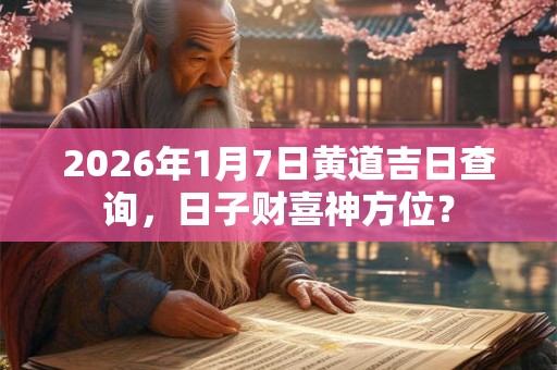 2026年1月7日黄道吉日查询,日子财喜神方位? 2026年1月7日黄道吉日查询,日子财喜神方位?