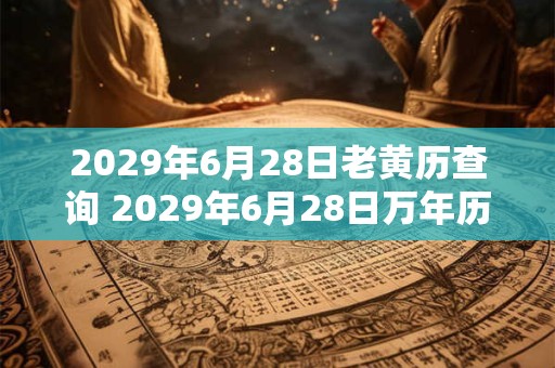 2029年6月28日老黄历查询 2029年6月28日万年历黄道吉日