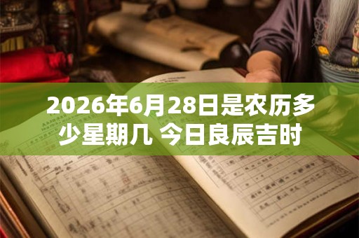 2026年6月28日是农历多少星期几 今日良辰吉时