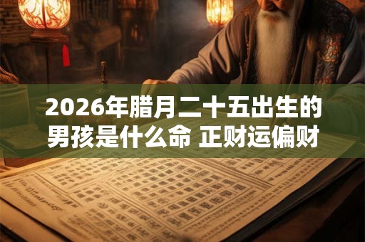 2026年腊月二十五出生的男孩是什么命 正财运偏财运旺盛