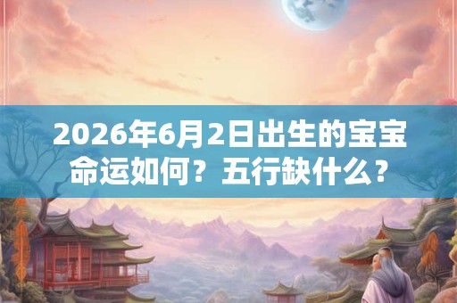 2026年6月2日出生的宝宝命运如何?五行缺什么? 2026年6月2日出生的宝宝命运如何?五行缺什么?