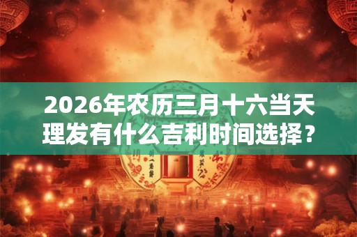 2026年农历三月十六当天理发有什么吉利时间选择? 2026年农历三月十六当天理发有什么吉利时间选择?