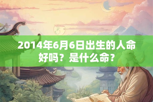 2014年6月6日出生的人命好吗？是什么命？