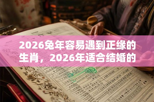 2026兔年容易遇到正缘的生肖，2026年适合结婚的属相
