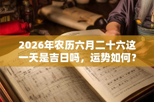 2026年农历六月二十六这一天是吉日吗，运势如何？