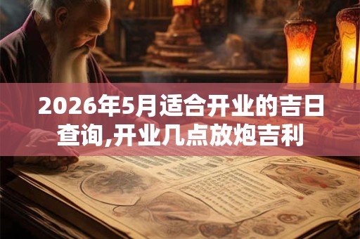 2026年5月适合开业的吉日查询,开业几点放炮吉利