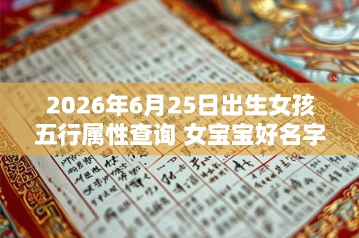2026年6月25日出生女孩五行属性查询 女宝宝好名字合集