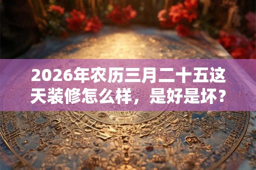2026年农历三月二十五这天装修怎么样,是好是坏? 2026年农历三月二十五这天装修怎么样,是好是坏?
