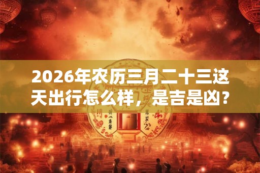 2026年农历三月二十三这天出行怎么样,是吉是凶? 2026年农历三月二十三这天出行怎么样,是吉是凶?