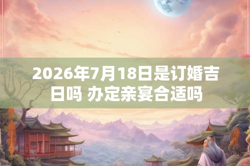 2026年7月18日是订婚吉日吗 办定亲宴合适吗