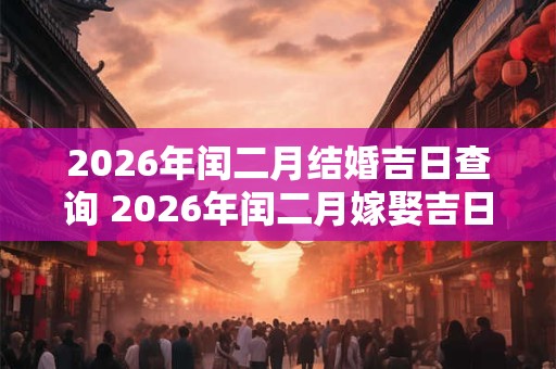 2026年闰二月结婚吉日查询 2026年闰二月嫁娶吉日 2026年闰二月结婚吉日查询 2026年闰二月嫁娶吉日