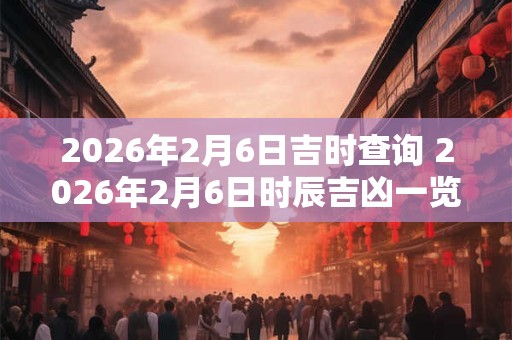 2026年2月6日吉时查询 2026年2月6日时辰吉凶一览 2026年2月6日吉时查询 2026年2月6日时辰吉凶一览