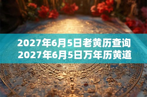 2027年6月5日老黄历查询 2027年6月5日万年历黄道吉日