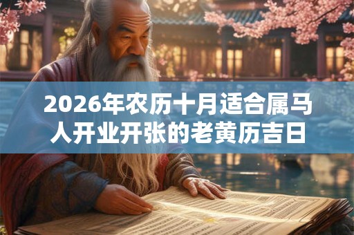 2026年农历十月适合属马人开业开张的老黄历吉日