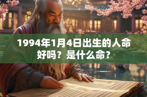 1994年1月4日出生的人命好吗？是什么命？