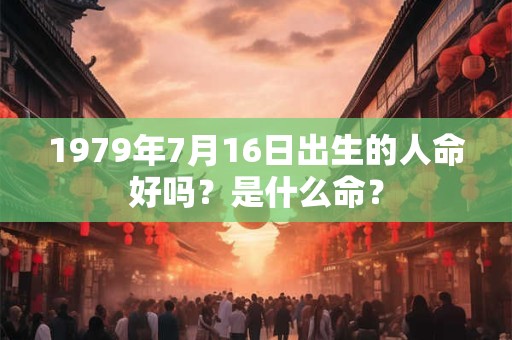 1979年7月16日出生的人命好吗？是什么命？