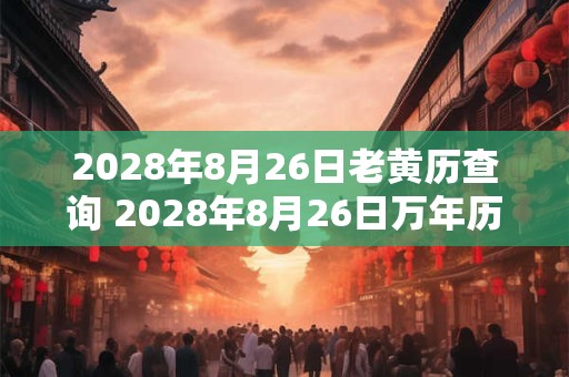 2028年8月26日老黄历查询 2028年8月26日万年历黄道吉日