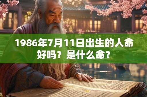 1986年7月11日出生的人命好吗？是什么命？