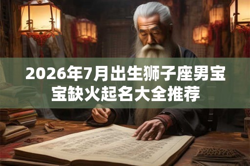 2026年7月出生狮子座男宝宝缺火起名大全推荐