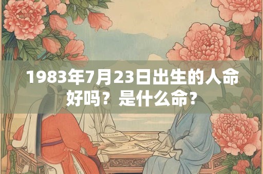 1983年7月23日出生的人命好吗?是什么命? 1983年7月23日出生的人命好吗?是什么命?