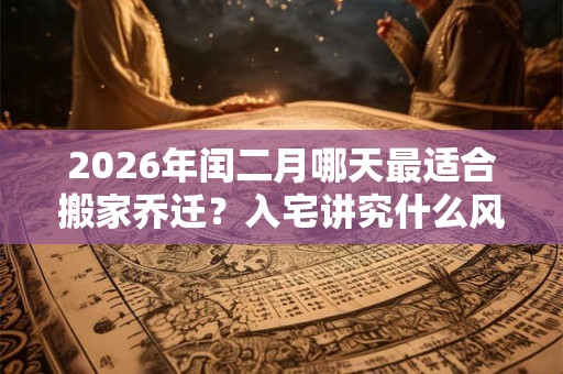 2026年闰二月哪天最适合搬家乔迁?入宅讲究什么风水 2026年闰二月哪天最适合搬家乔迁?入宅讲究什么风水