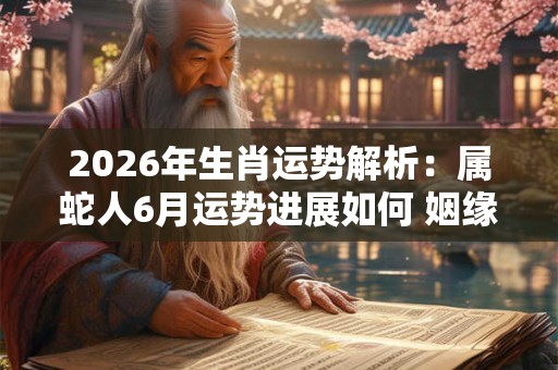 2026年生肖运势解析:属蛇人6月运势进展如何 姻缘已至没药错过 2026年生肖运势解析:属蛇人6月运势进展如何 姻缘已至没药错过