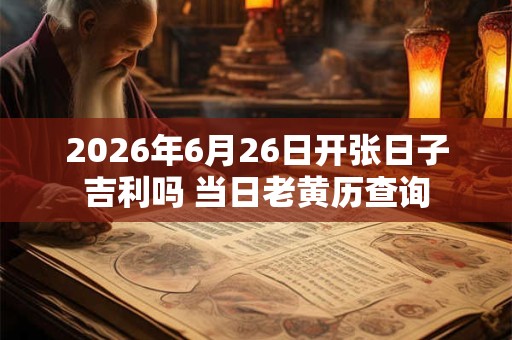 2026年6月26日开张日子吉利吗 当日老黄历查询