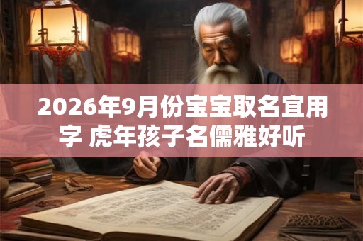 2026年9月份宝宝取名宜用字 虎年孩子名儒雅好听