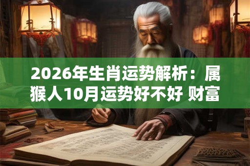 2026年生肖运势解析:属猴人10月运势好不好 财富增长事业波动 2026年生肖运势解析:属猴人10月运势好不好 财富增长事业波动