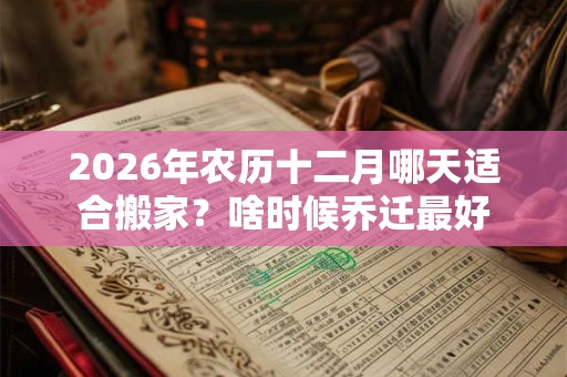 2026年农历十二月哪天适合搬家？啥时候乔迁最好