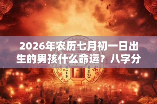 2026年农历七月初一日出生的男孩什么命运？八字分析